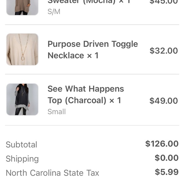 Blushing Brunette See What Happens Top (Charcoal) Small w/ necklace - Picture 5 of 6